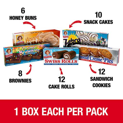 【Flash Sale + Free Shipping】Little Debbie Variety Pack, Zebra Cakes, Cosmic Brownies, Honey Buns, Oatmeal Creme Pies, and Swiss Rolls (1 Box Each) - Image 2
