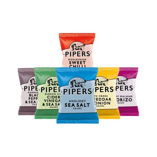 【2025 Flash Sales+ Free Shipping】Pipers Crisps Mixed Variety Snack Box (24 x 40g Pack) – Salted, Salt & Vinegar, Cheese & Onion, Sweet Chilli, Black Pepper, Jalapeño