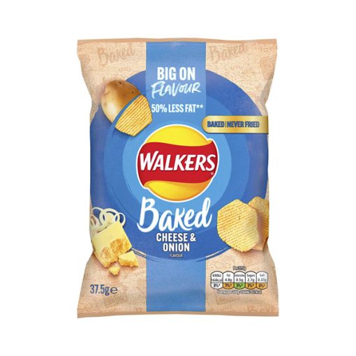 【2025 Flash Sales+ Free Shipping】Walkers 37.5 g Baked Cheese and Onion Potato Crisps Box – 50 Percent Less Fat Suitable for Vegetarians – Case of 32 Bags - Image 2