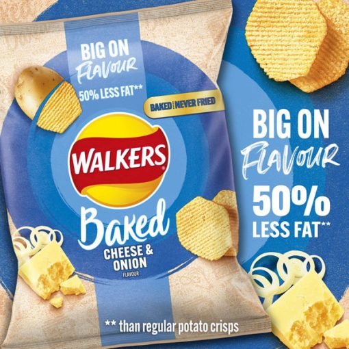 【2025 Flash Sales+ Free Shipping】Walkers 37.5 g Baked Cheese and Onion Potato Crisps Box – 50 Percent Less Fat Suitable for Vegetarians – Case of 32 Bags - Image 6