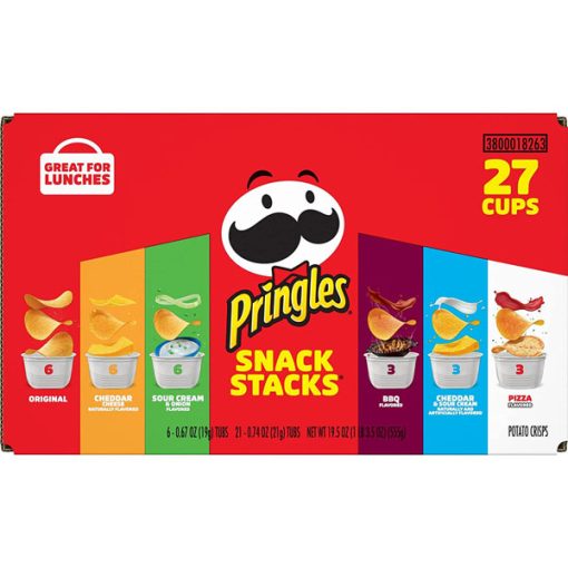 【2025 Flash Sales+ Free Shipping】Pringles 19.3 oz Box 6 Flavors Variety Pack Potato Crisps Chips (27 Cups) - Image 5