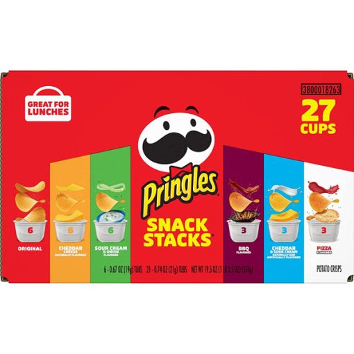 【2025 Flash Sales+ Free Shipping】Pringles 19.3 oz Box 6 Flavors Variety Pack Potato Crisps Chips (27 Cups) - Image 6
