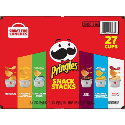 【2025 Flash Sales+ Free Shipping】Pringles 19.3 oz Box 6 Flavors Variety Pack Potato Crisps Chips (27 Cups) - Image 8