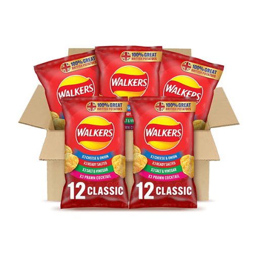 【2025 Flash Sales+ Free Shipping】Walkers Classic Variety Crisps Box (60 Single Bags)