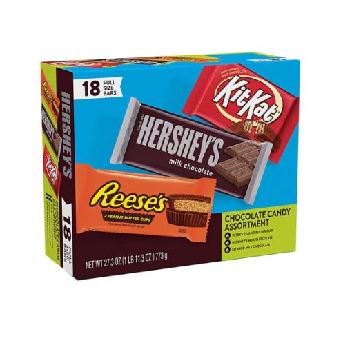 【2025 Flash Sales+ Free Shipping】REESE'S, HERSHEY'S and KIT KAT 18 Count 27.3 oz Full Size Milk Chocolate Assortment Variety Pack