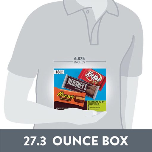 【2025 Flash Sales+ Free Shipping】REESE'S, HERSHEY'S and KIT KAT 18 Count 27.3 oz Full Size Milk Chocolate Assortment Variety Pack - Image 6