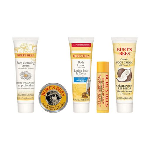 【Flash Sale + Free Shipping】Burt's Bees 5 Trial Size Essential Kit Gift Set - Deep Cleansing Cream, Hand Salve, Body Lotion, Foot Cream & Lip Balm - Image 2