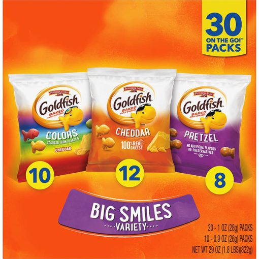 【2025 Flash Sales+ Free Shipping】Goldfish 30 Count Cheddar Crackers Big Smiles Variety Pack - Image 6