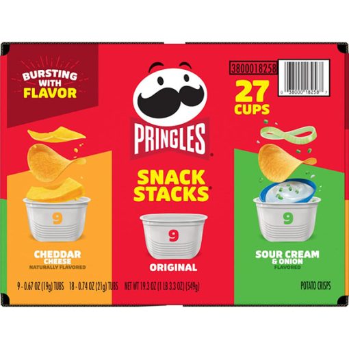 【Flash Sale + Free Shipping】Pringles 19.3 oz Box 3 Flavors Variety Pack Potato Crisps Chips (27 Cups) - Image 8