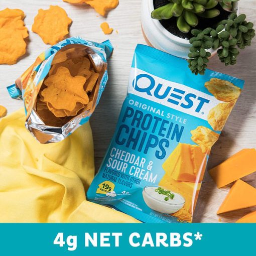 【2025 Flash Sales+ Free Shipping】Quest 1.1 Ounce Nutrition Cheddar & Sour Cream High Protein Protein Chips - Pack of 12 - Image 3