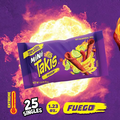 【2025 Flash Sales+ Free Shipping】Takis 30.75 Ounces 25 Individual Snack Packs Hot Chili Pepper and Lime Artificially Flavored Mini Fuego Rolled Tortilla Chips - 1.23 Ounces Each - Image 2