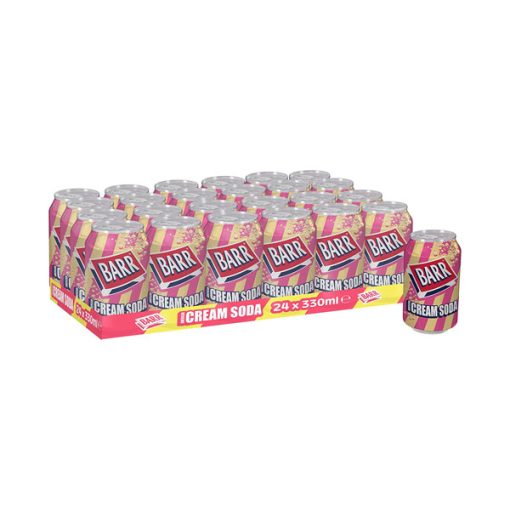 【2025 Flash Sales+ Free Shipping】BARR American Cream Low Sugar Soda - 24 pack 330 ml Fizzy Drink Cans