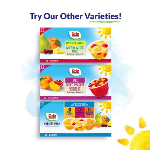 【2025 Flash Sales+ Free Shipping】Dole 4 Oz 12 Count  Fruit Bowls Cherry Mixed Fruit in 100% Juice - Image 6