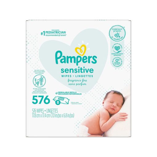 【2025 Flash Sales+ Free Shipping】Pampers 72 Count Total 576 Wipes Sensitive Water Based Baby Diaper Wipes - Hypoallergenic and Unscented - Image 2