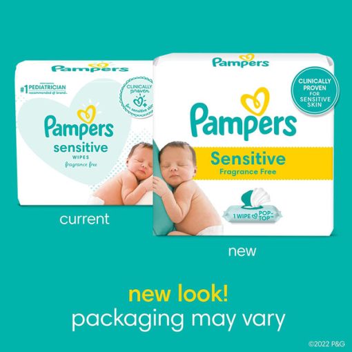 【2025 Flash Sales+ Free Shipping】Pampers 72 Count Total 576 Wipes Sensitive Water Based Baby Diaper Wipes - Hypoallergenic and Unscented - Image 4