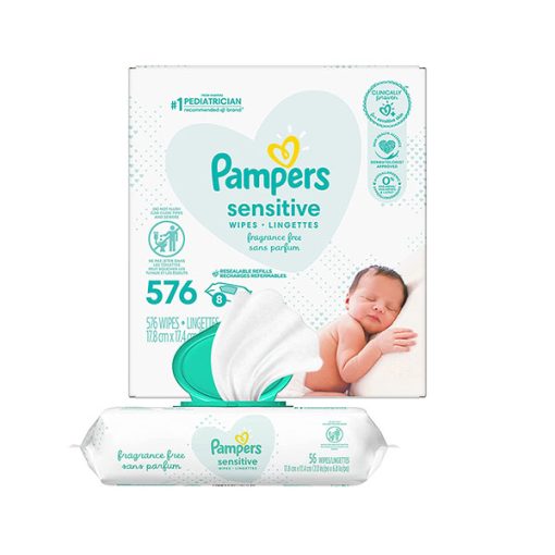 【2025 Flash Sales+ Free Shipping】Pampers 72 Count Total 576 Wipes Sensitive Water Based Baby Diaper Wipes - Hypoallergenic and Unscented