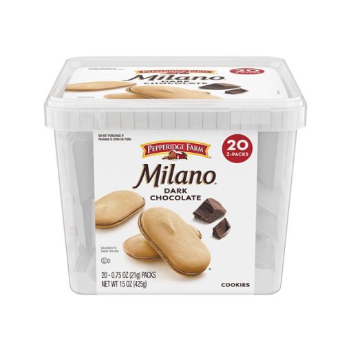 【2025 Flash Sales+ Free Shipping】Pepperidge Farm Milano 0.75 Ounce 20 Packs Dark Chocolate Tub Cookies - 2 Cookies per Pack