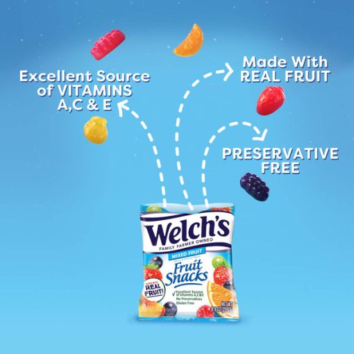 【2025 Flash Sales+ Free Shipping】Welch's 0.9 oz Mixed Fruit Gluten Free Fruit Snacks - Individual Single Serve Bags 40 Count (Pack of 1) - Image 4