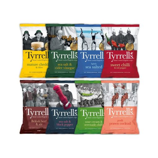 【2025 Flash Sales+ Free Shipping】Tyrrells 8 Flavours Crisps Mixed Case -  Case of 24