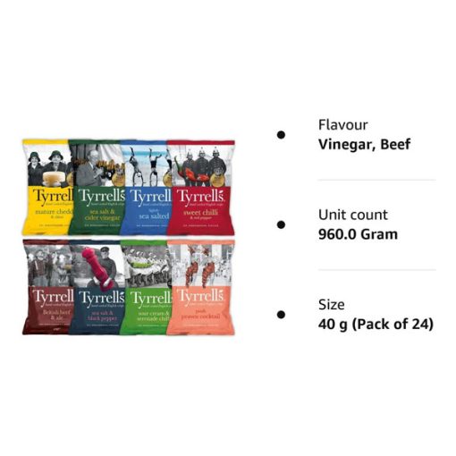 【2025 Flash Sales+ Free Shipping】Tyrrells 8 Flavours Crisps Mixed Case -  Case of 24 - Image 2