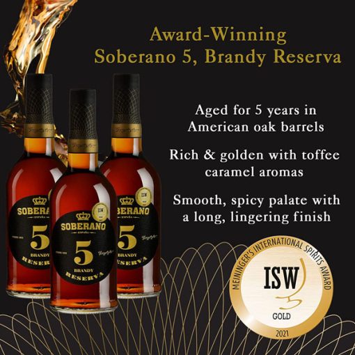 【2025 Flash Sales+ Free Shipping】Soberano 12 Year Aged American Oak Casks Gran Spanish Brandy Reserva - 70 cl Bottle - Image 3
