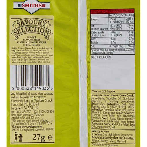 【2025 Flash Sales+ Free Shipping】Smith's Savoury Selection Scampi & Lemon Fries 27g (Sheet of 24 Bags) - Image 5