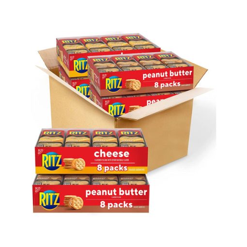 【2025 Flash Sales+ Free Shipping】RITZ 32 Packs Peanut Butter Sandwich Cracker Snacks and Cheese Sandwich Snack Crackers Variety Pack