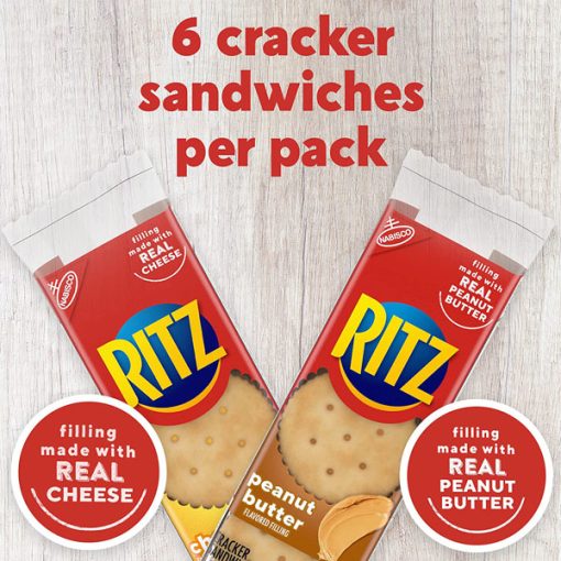 【2025 Flash Sales+ Free Shipping】RITZ 32 Packs Peanut Butter Sandwich Cracker Snacks and Cheese Sandwich Snack Crackers Variety Pack - Image 3