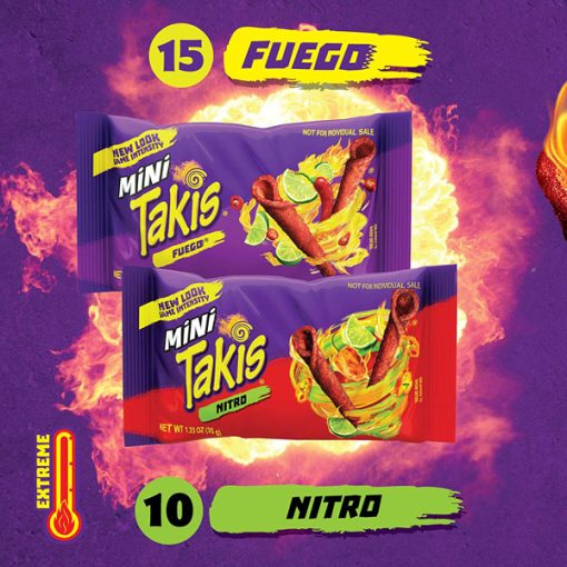 【2025 Flash Sales+ Free Shipping】Takis 30.75 Ounces 25 Individual Snack Packs Hot Chili Pepper and Lime Artificially Flavored Mini Fuego and Nitro Rolled Tortilla Chips - 1.23 Ounces Each - Image 2