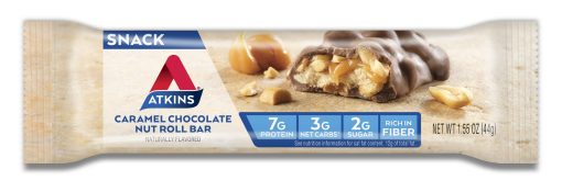 【2025 Flash Sales+ Free Shipping】Atkins Snack Bar, Caramel Chocolate Nut Roll, 8 Count - Image 7