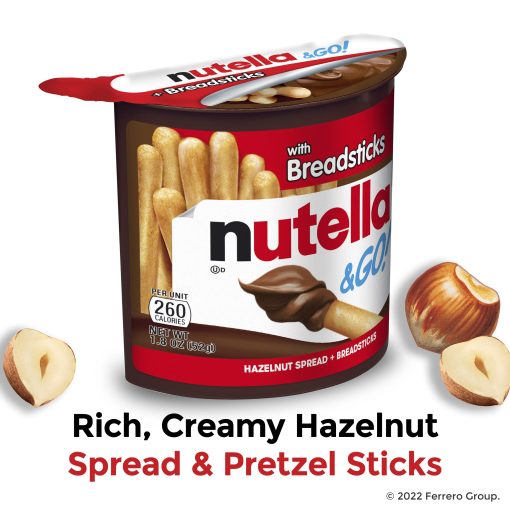 【2025 Flash Sales+ Free Shipping】Nutella & GO! Hazelnut and Cocoa Spread with Breadsticks, Snack Pack, 1.8 oz each, Bulk 24 Pack - Image 2
