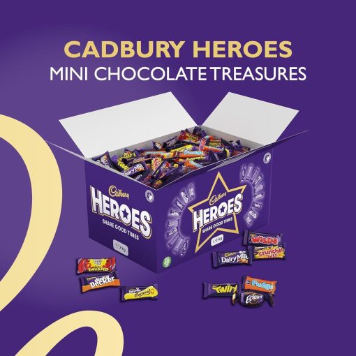 【2025 Flash Sales+ Free Shipping】Cadbury Heroes Chocolate Bulk Share Box, Assorted Mini-Size Milk Chocolate Bars, 2 kg - Image 3