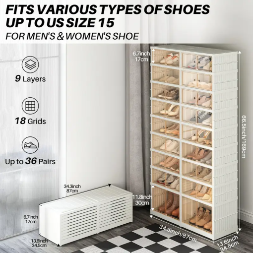 【New Users Only】Foldable shoe storage box - Image 9