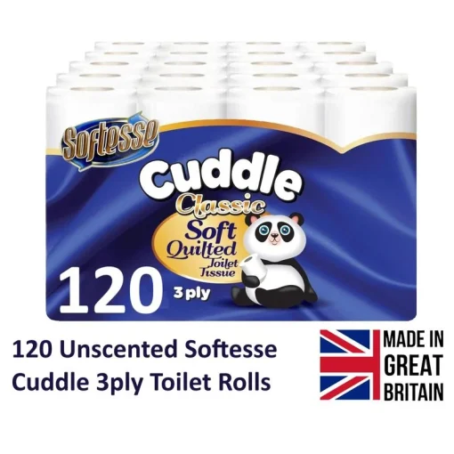 【Exclusive for new TK users】3 Ply Toilet Tissues 10*12Pack -120 Bulk Buy Softesse Cuddle Unscented SoftQuilted Toilet Rolls