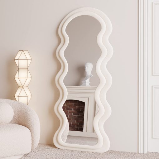 【New Users Only】Full Length Wavy Arched Mirror, 63x24in, Wall Mount/Standing/Leaning - Image 2
