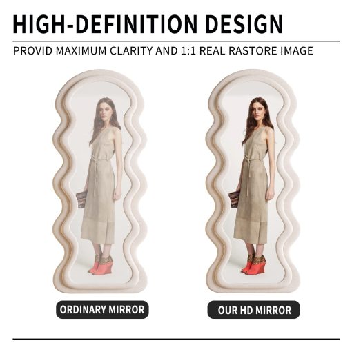 【New Users Only】Full Length Wavy Arched Mirror, 63x24in, Wall Mount/Standing/Leaning - Image 4