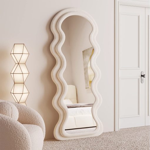 【New Users Only】Full Length Wavy Arched Mirror, 63x24in, Wall Mount/Standing/Leaning - Image 3