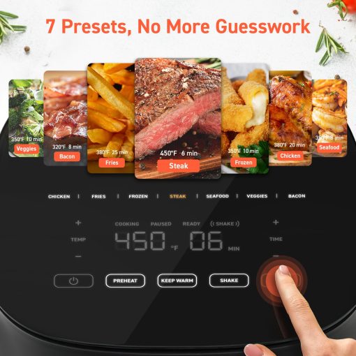【First Order Discount】Smart Air Fryer, 5 QT Compact 9-in-1 Oven, Preheat, 450°F Max, Dishwasher-Safe - Image 2
