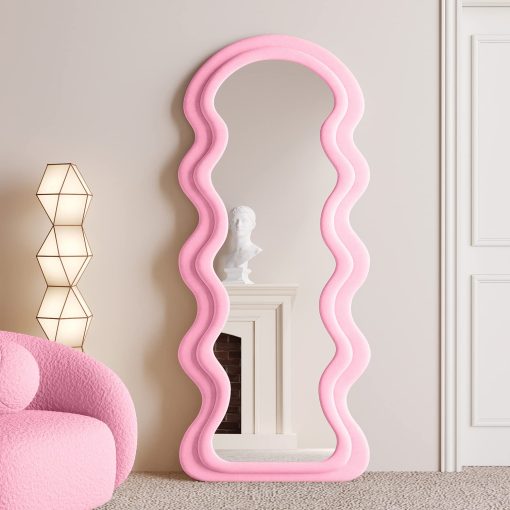 【New Users Only】Full Length Wavy Arched Mirror, 63x24in, Wall Mount/Standing/Leaning - Image 8