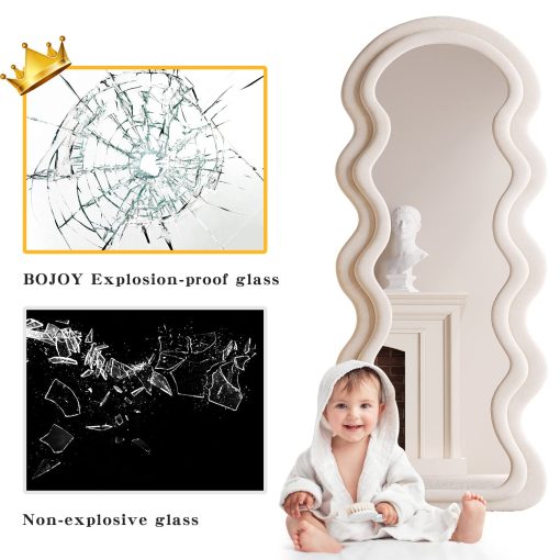 【New Users Only】Full Length Wavy Arched Mirror, 63x24in, Wall Mount/Standing/Leaning - Image 5