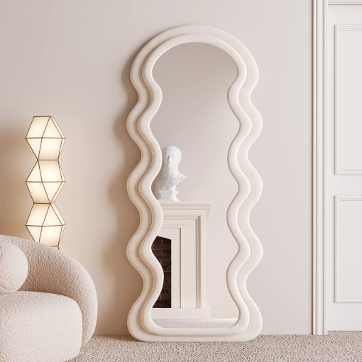 【New Users Only】Full Length Wavy Arched Mirror, 63x24in, Wall Mount/Standing/Leaning - Image 7