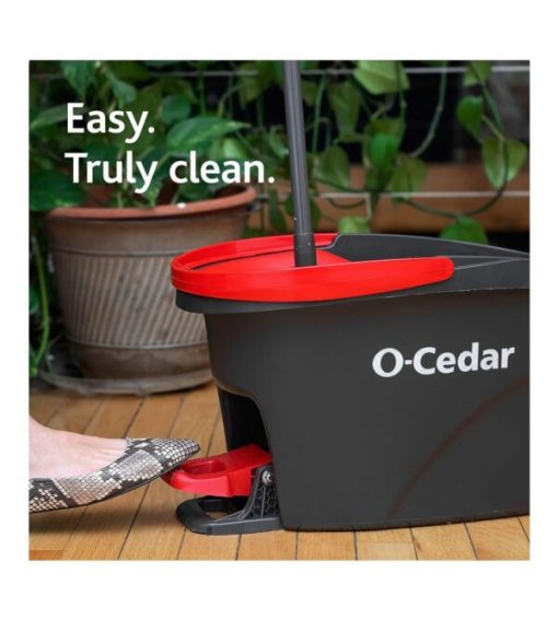 【Exclusive for new TK users】O-Cedar EasyWring Microfiber Spin Mop & Bucket Floor Cleaning System + 4 Extra Refills, Red/Gray - Image 8