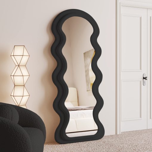 【New Users Only】Full Length Wavy Arched Mirror, 63x24in, Wall Mount/Standing/Leaning - Image 10