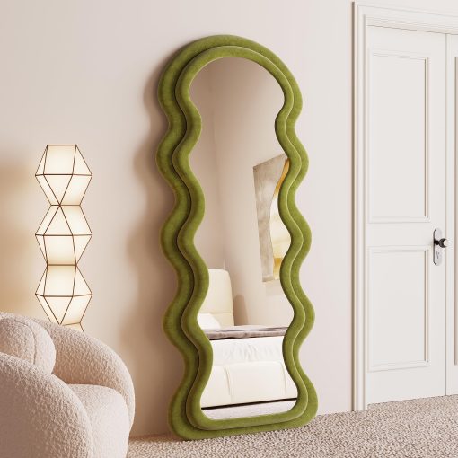 【New Users Only】Full Length Wavy Arched Mirror, 63x24in, Wall Mount/Standing/Leaning - Image 9
