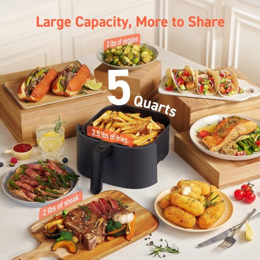 【First Order Discount】Smart Air Fryer, 5 QT Compact 9-in-1 Oven, Preheat, 450°F Max, Dishwasher-Safe - Image 3